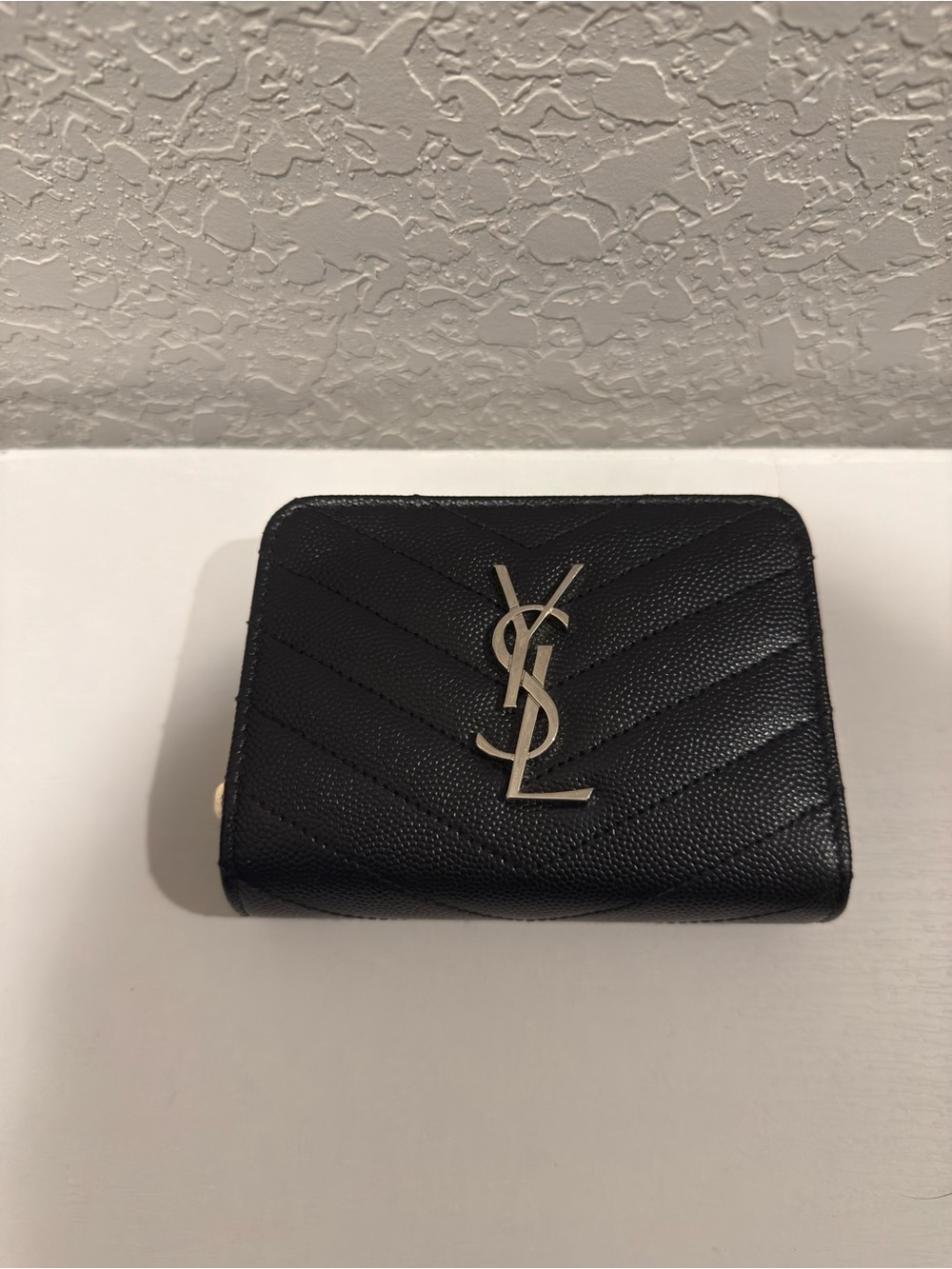 YSL CASSANDRE MATELASSÉ COMPACT ZIP AROUND WALLET